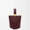 Mini Pebble bucket in smooth calfskin Dark Burgundy
