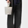 Mini Pebble bucket in smooth calfskin Shell Grey