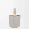 Mini Pebble bucket in smooth calfskin Shell Grey