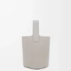 Mini Pebble bucket in smooth calfskin Shell Grey