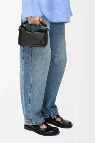 Mini Puzzle bag in smooth calfskin Black