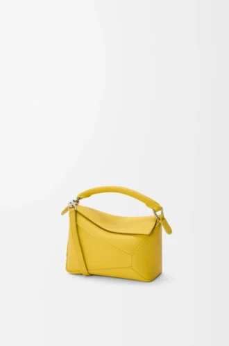Mini Puzzle Edge bag in soft grained calfskin Dandelion