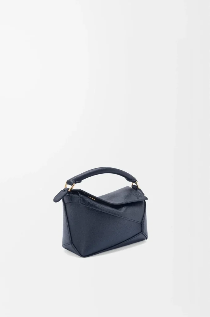 Mini Puzzle Edge bag in soft grained calfskin Deep Navy