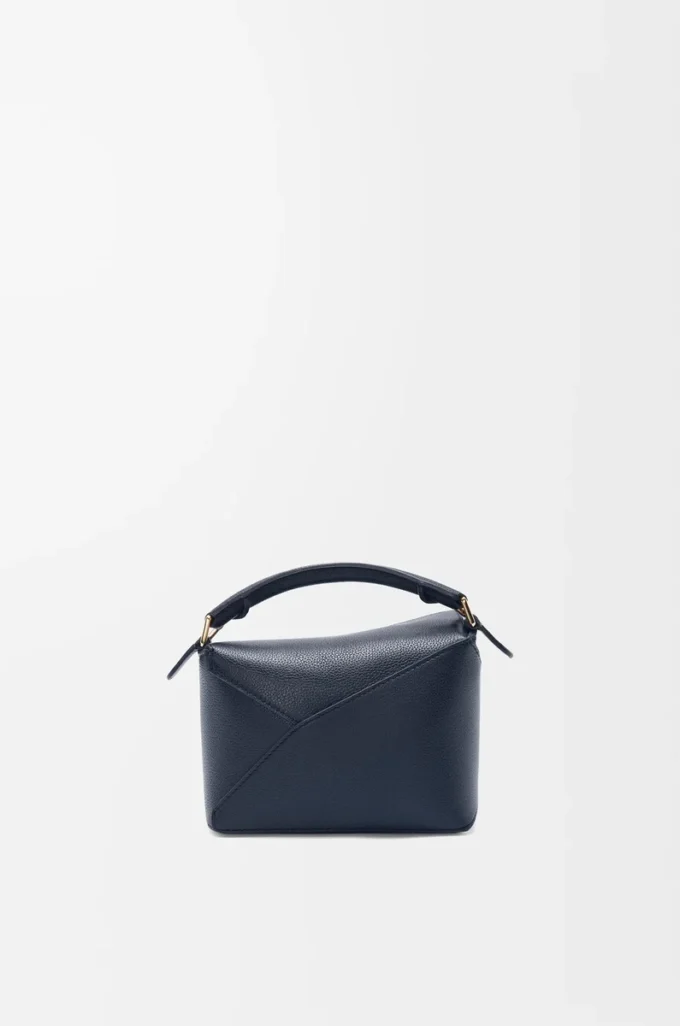 Mini Puzzle Edge bag in soft grained calfskin Deep Navy