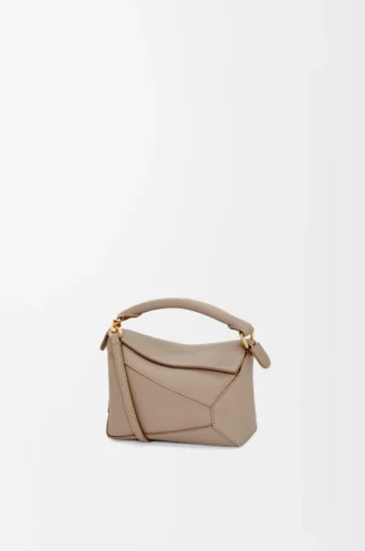 Mini Puzzle Edge bag in soft grained calfskin Sand