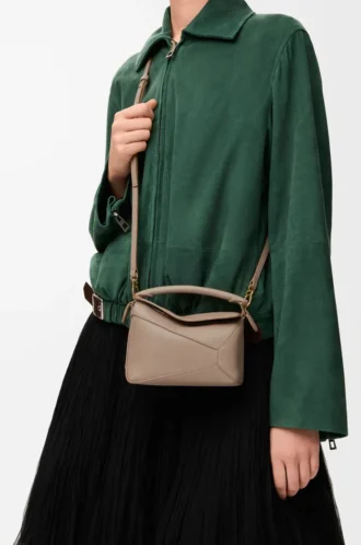 Mini Puzzle Edge bag in soft grained calfskin Sand