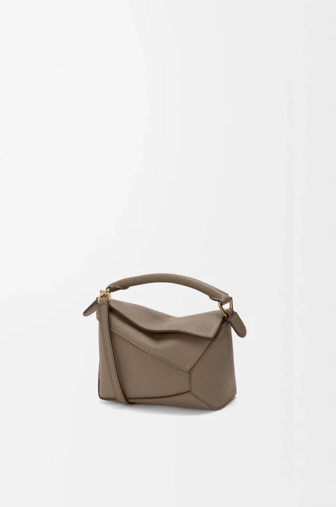 Mini Puzzle Edge bag in soft grained calfskin Taupe Mini Puzzle Edge bag in soft grained calfskin Taupe