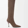 New Comic boot in stretch lambskin and suede Black/Cigar