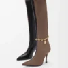 New Comic boot in stretch lambskin and suede Black/Cigar