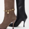 New Comic boot in stretch lambskin and suede Black/Cigar