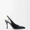 New Comic slingback pump in mixed leather Black