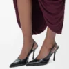 New Comic slingback pump in mixed leather Black