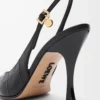 New Comic slingback pump in mixed leather Black
