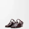 Onda mule in embossed calfskin Burgundy