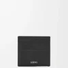 Open cardholder in textured classic calfskin Black