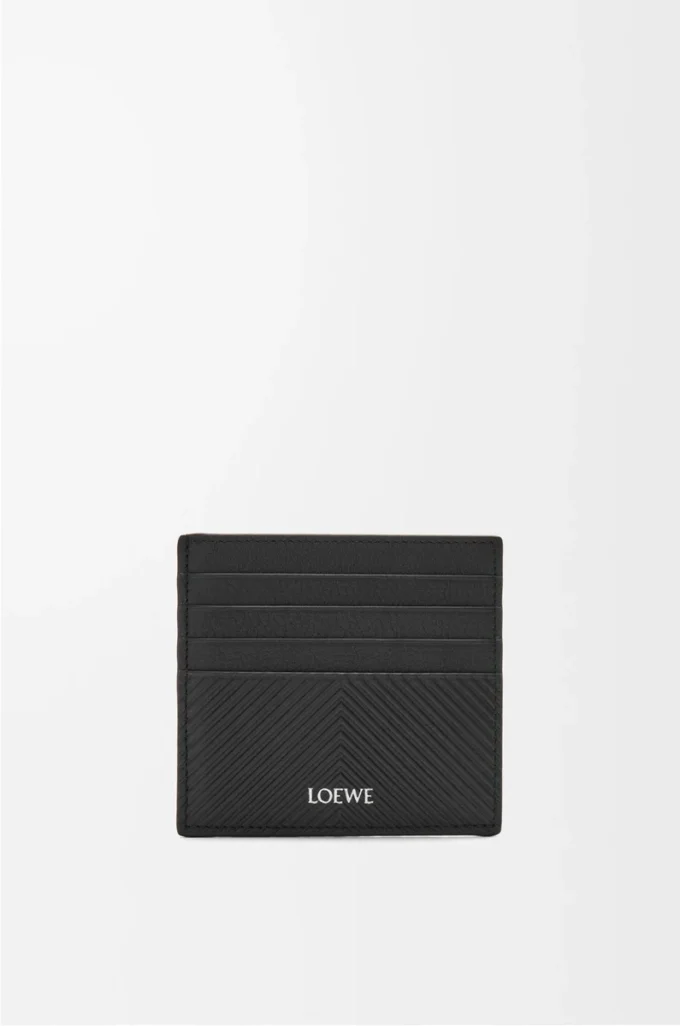 Open cardholder in textured classic calfskin Black