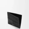 Open cardholder in textured classic calfskin Black