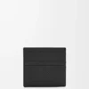 Open cardholder in textured classic calfskin Black