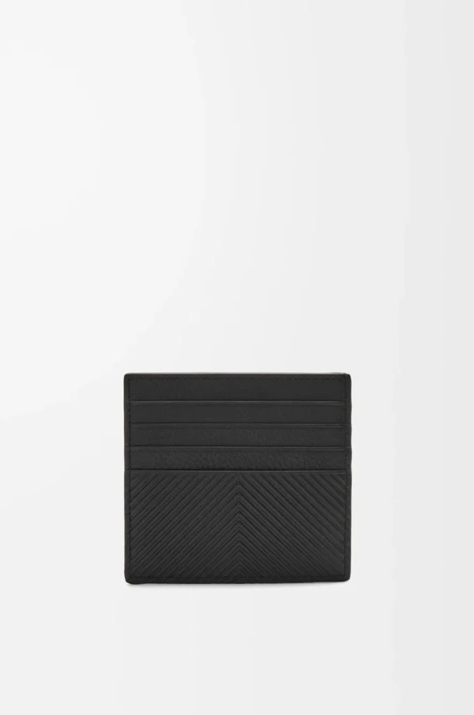 Open cardholder in textured classic calfskin Black
