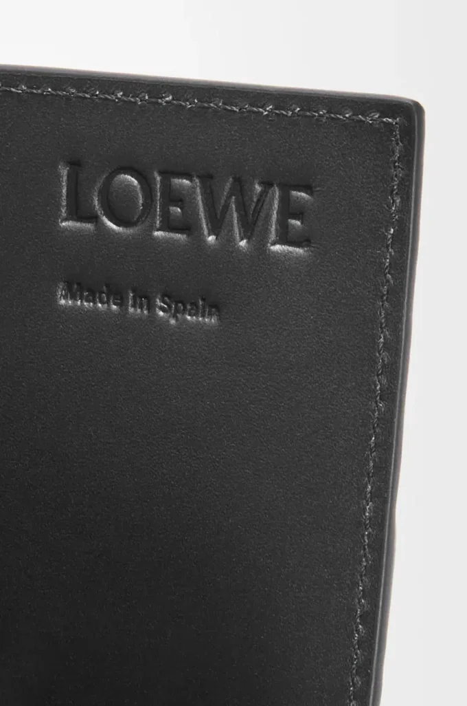 Open cardholder in textured classic calfskin Black