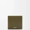 Open cardholder in textured classic calfskin Dark Khaki