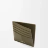Open cardholder in textured classic calfskin Dark Khaki