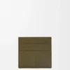 Open cardholder in textured classic calfskin Dark Khaki
