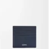 Open cardholder in textured classic calfskin Deep Navy