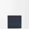 Open cardholder in textured classic calfskin Deep Navy