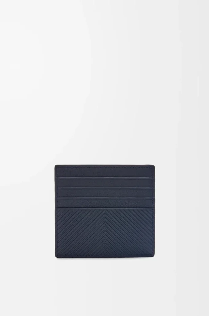 Open cardholder in textured classic calfskin Deep Navy