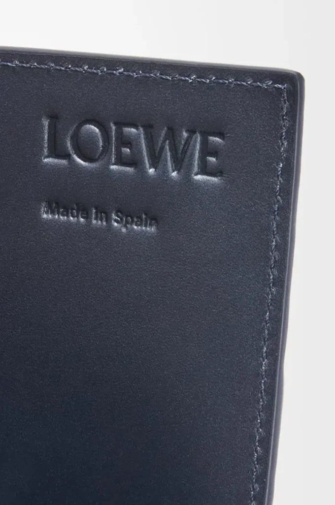 Open cardholder in textured classic calfskin Deep Navy