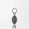 Oval fish charm Aged Silver