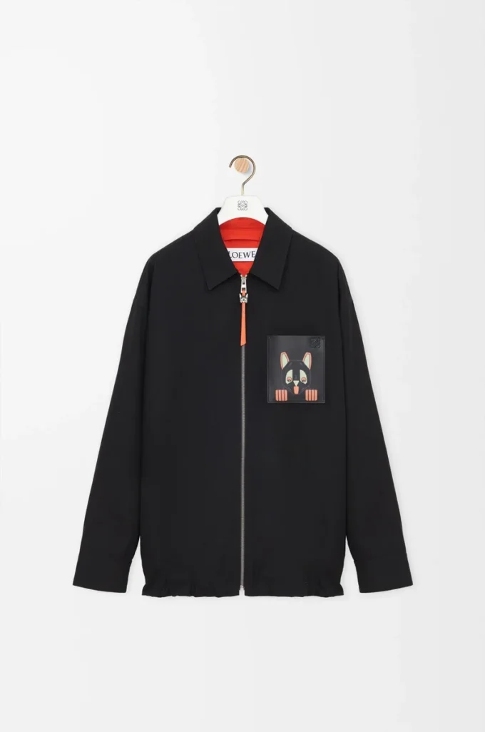 Overshirt in cotton Black/Orange