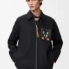 Overshirt in cotton Black/Orange