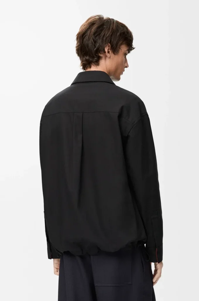Overshirt in cotton Black/Orange