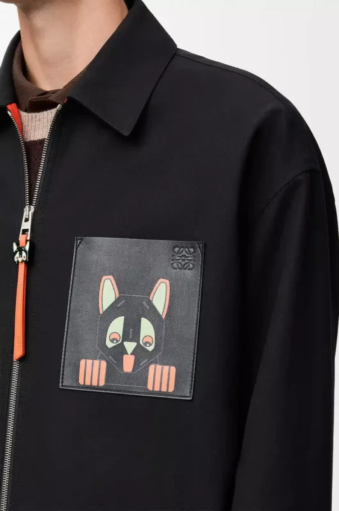 Overshirt in cotton Black/Orange