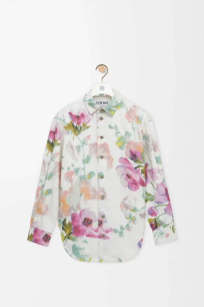 Overshirt in denim White/Pink Overshirt in denim White/Pink