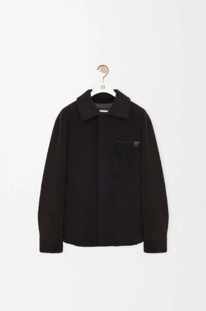 Overshirt in shearling Dark Brown/Dark Brown