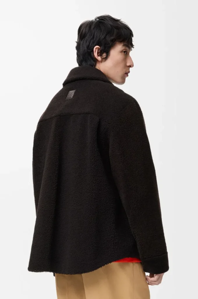 Overshirt in shearling Dark Brown/Dark Brown