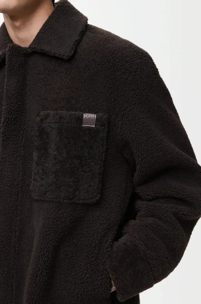 Overshirt in shearling Dark Brown/Dark Brown