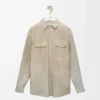 Overshirt in suede lambskin White