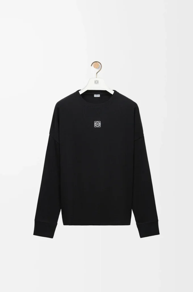 Oversized fit long sleeve T-shirt in cotton Black