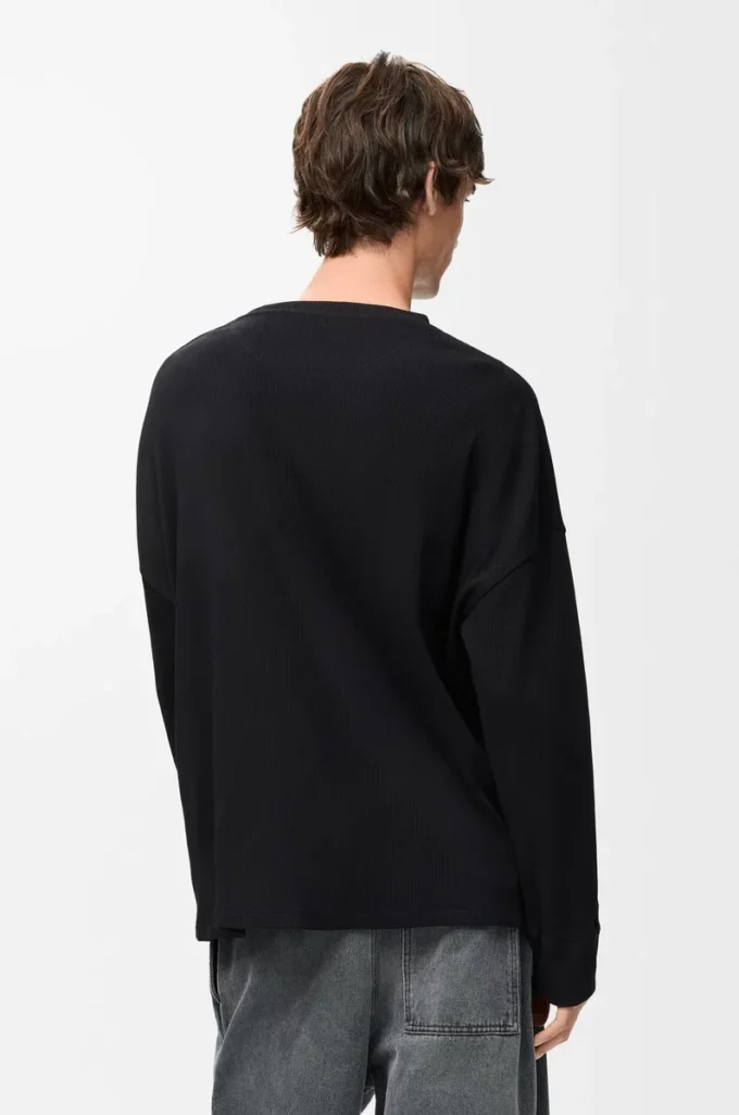 Oversized fit long sleeve T-shirt in cotton Black