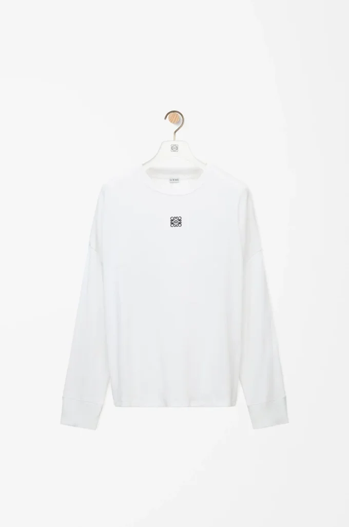 Oversized fit long sleeve T-shirt in cotton White