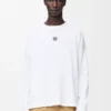 Oversized fit long sleeve T-shirt in cotton White