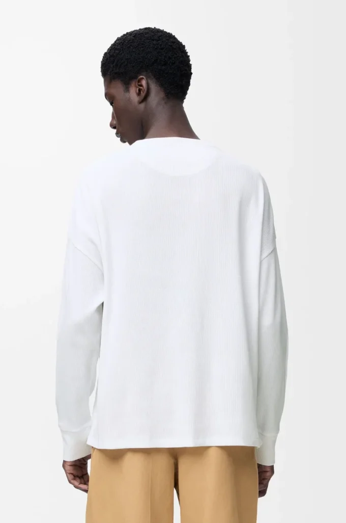 Oversized fit long sleeve T-shirt in cotton White