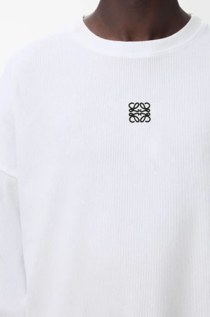 Oversized fit long sleeve T-shirt in cotton White