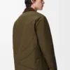 Padded overshirt in technical shell Khaki Green