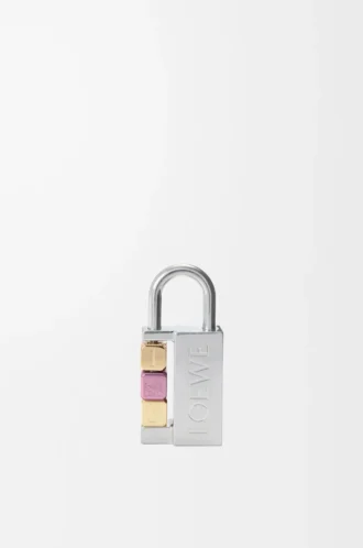 Padlock charm in brass Palladium