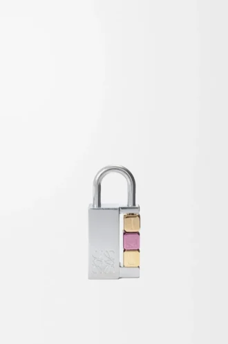 Padlock charm in brass Palladium
